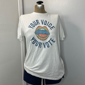 Your voice is you vote white graphic tee